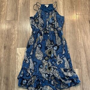 Banana Republic Dress. Button down, blue print. Size 0